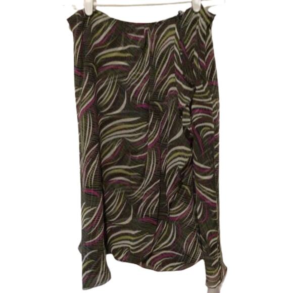 Jones New York Dresses & Skirts - Jones New York Silk Midi Skirt 10P Multicolor Ruffle Hem Zip Closure Petite